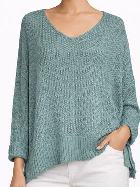 EESOME Sage Green Knit Sweater M/L Oversized Boho Chunky